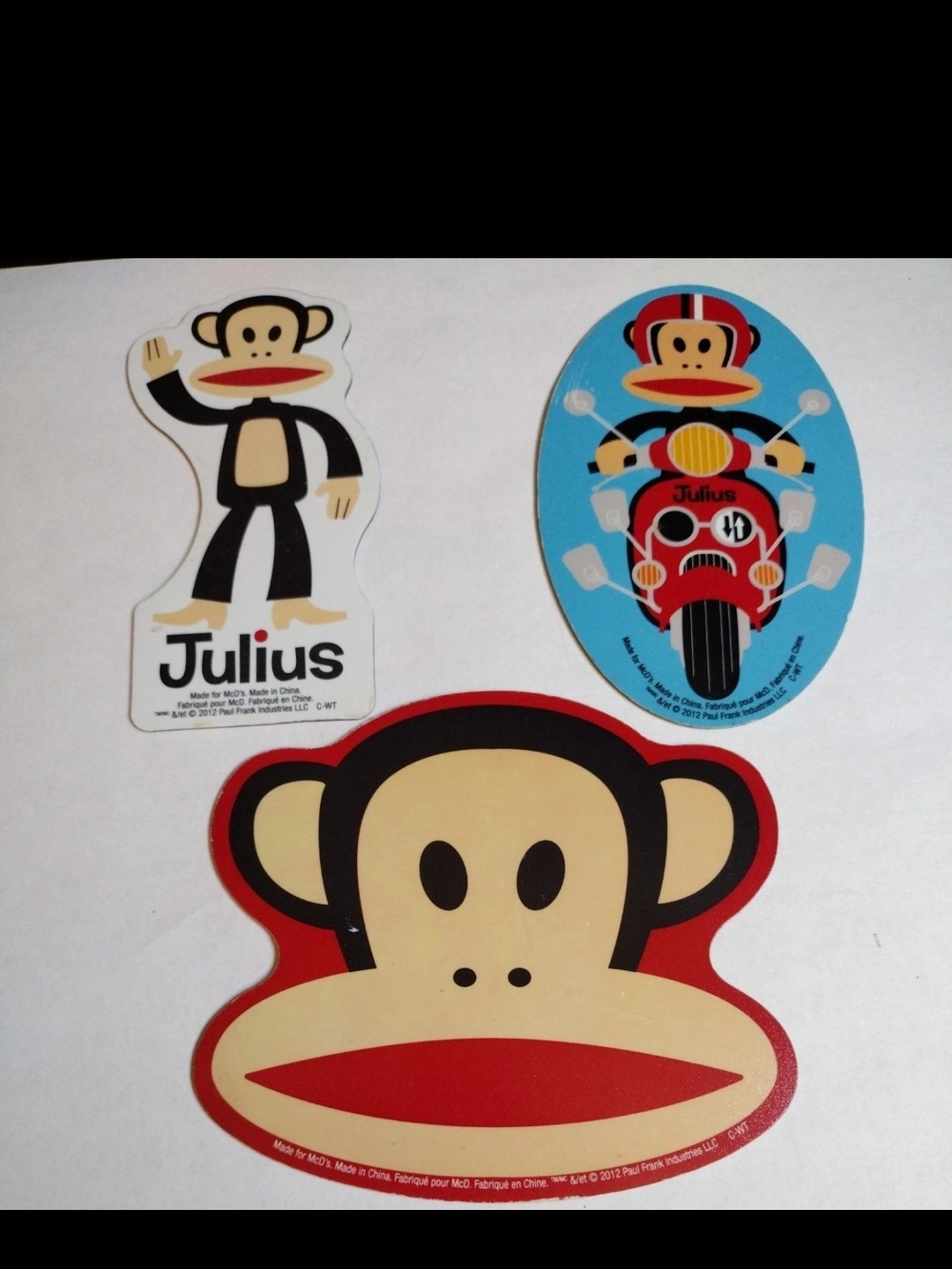Paul Frank Magnet Lot of 3 Julius Monkey Face Motorcycle McDonald's